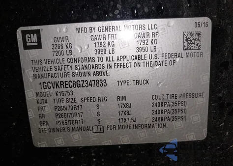 2016 Chevrolet Silverado 1500 1Lt z USA, uszkodzony, nr VIN 1GCVKREC8GZ347833